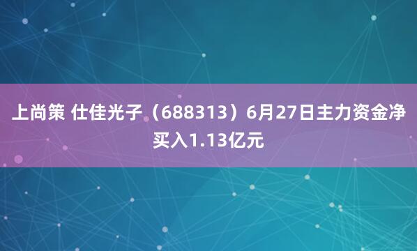 上尚策 仕佳光子（688313）6月27日主力资金净买入1.13亿元