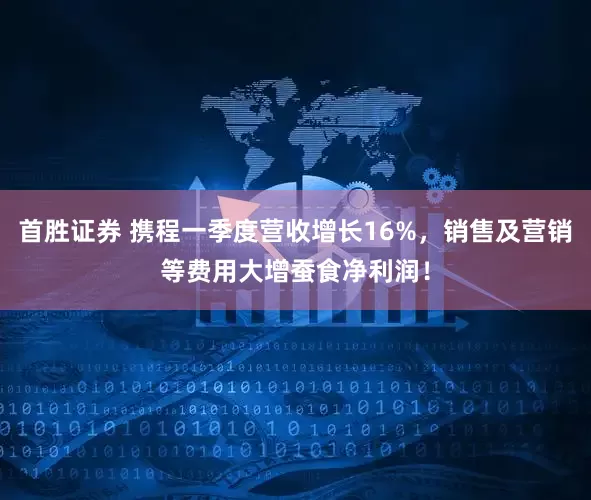 首胜证券 携程一季度营收增长16%，销售及营销等费用大增蚕食净利润！