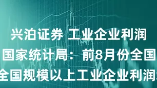 兴泊证券 工业企业利润明显改善！国家统计局：前8月份全国规模以上工业企业利润增长09%
